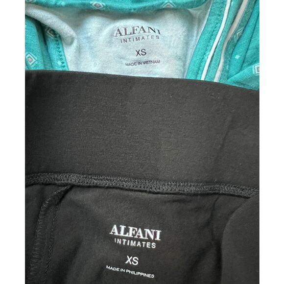 ALFANI WOMENS PAJAMAS MODAL SET TANK TOP TEAL & LEGGINGS CLASSIC BLACK SIZE XS - Picture 5 of 15
